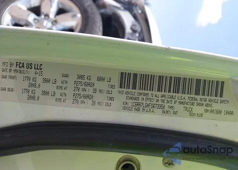 2015 Ram 1500 Big Horn from USA, damaged, VIN 1C6RR7LGXFS673350